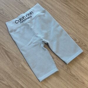 Calvin Klein Performance Ribbed Light Blue Bike Shorts